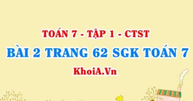 Bài 2 trang 62 SGK Toán 7 Chân trời sáng tạo tập 1